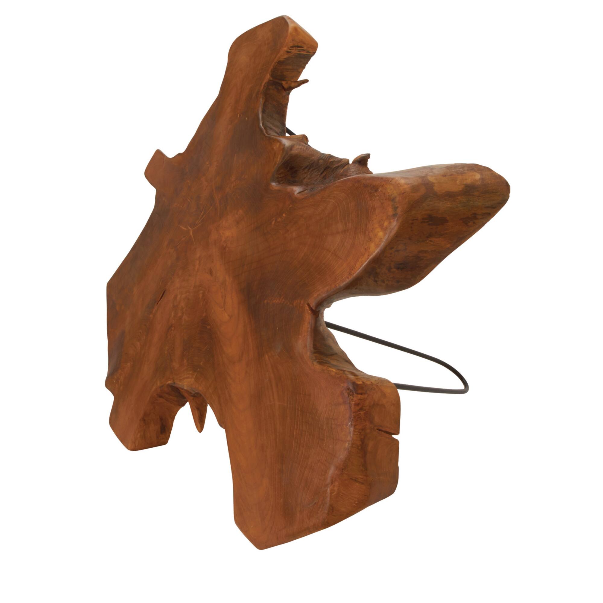 28" Brown Teak Contemporary Coffee Table